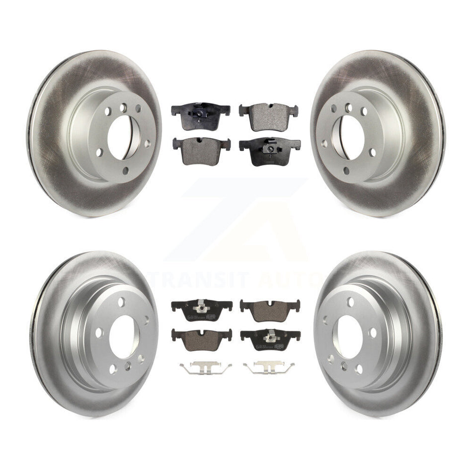 Front Rear Coated Disc Brake Rotors And Ceramic Pads Kit For BMW 320i xDrive 328d KGT-101116