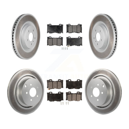 Front Rear Coated Brake Rotors Ceramic Pad Kit For INFINITI FX50 With Dual Piston Caliper KGT-101123