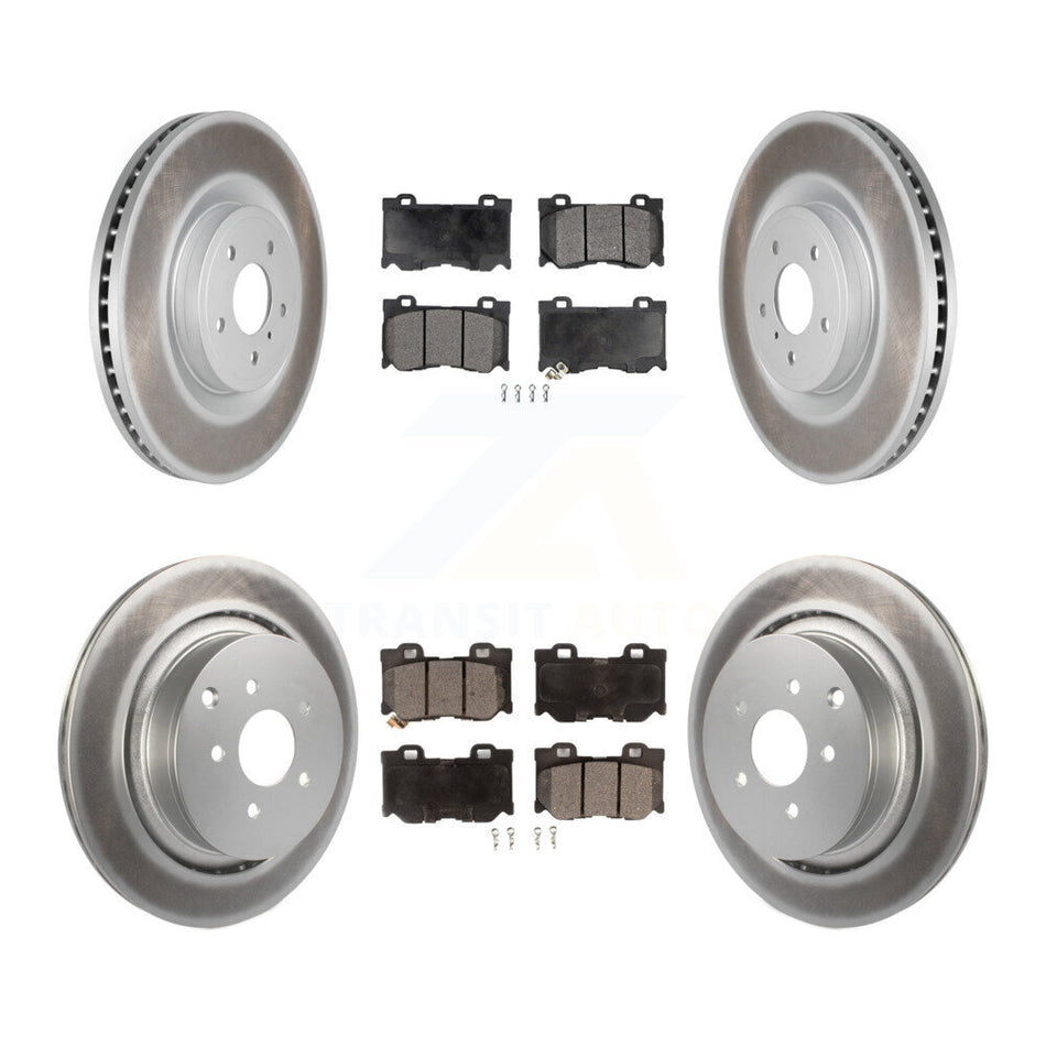Front Rear Coated Brake Rotors Ceramic Pad Kit For INFINITI FX50 With Dual Piston Caliper KGT-101123