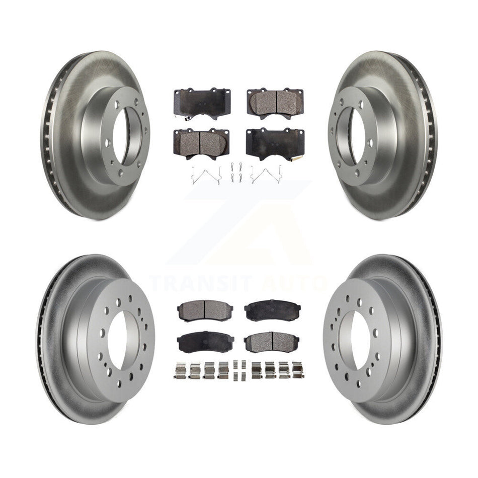Front Rear Coated Disc Brake Rotors And Ceramic Pads Kit For Toyota 4Runner FJ Cruiser KGT-101127