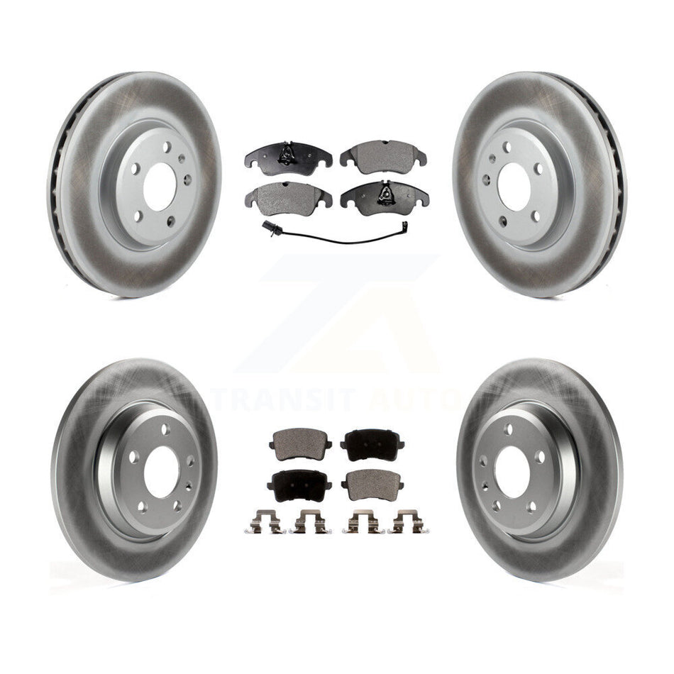 Front Rear Coated Disc Brake Rotors And Ceramic Pads Kit For Audi Q5 A4 Quattro A5 KGT-101135