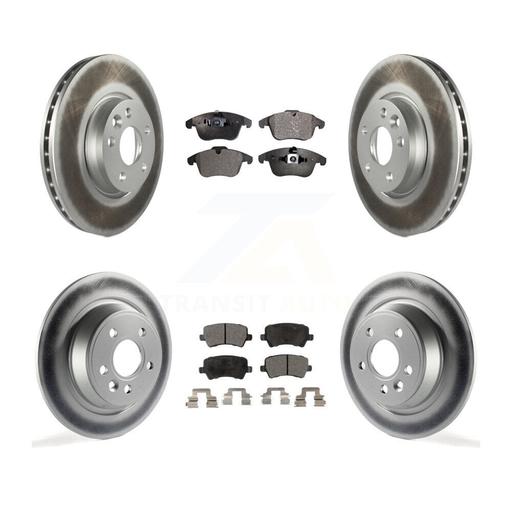 Front Rear Coated Disc Brake Rotors Ceramic Pad Kit For 2012-2015 Land Rover Range Evoque KGT-101142
