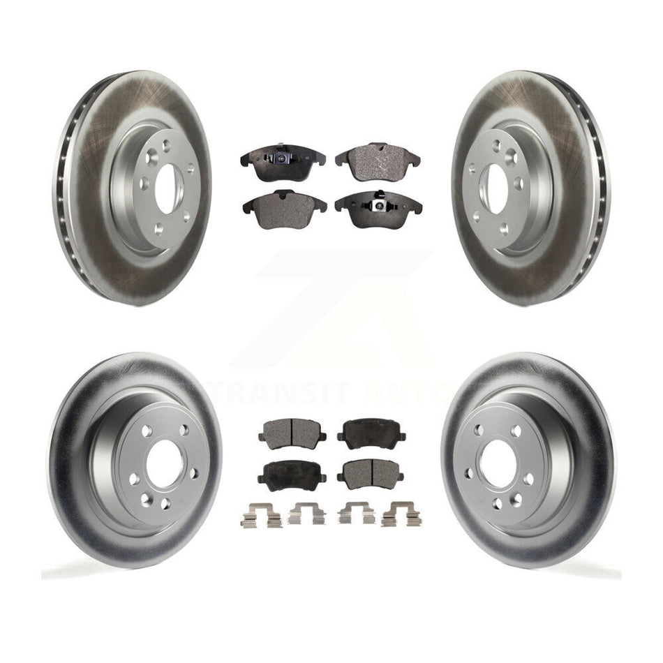 Front Rear Coated Disc Brake Rotors Ceramic Pad Kit For 2012-2015 Land Rover Range Evoque KGT-101142