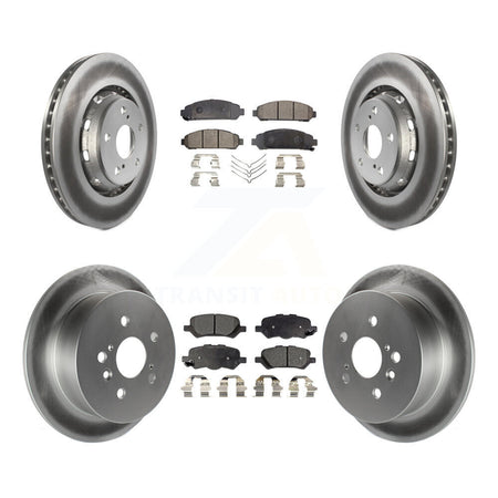 Front Rear Coated Disc Brake Rotors And Ceramic Pads Kit For 2009-2016 Toyota Venza KGT-101143