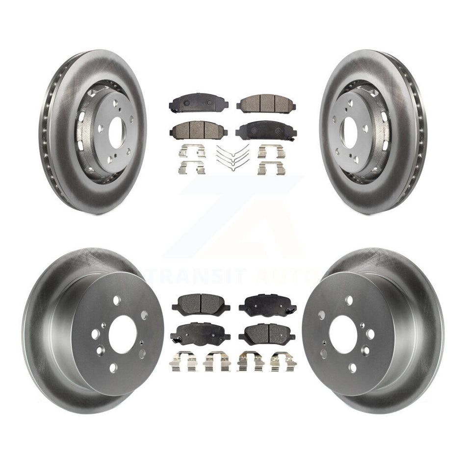 Front Rear Coated Disc Brake Rotors And Ceramic Pads Kit For 2009-2016 Toyota Venza KGT-101143