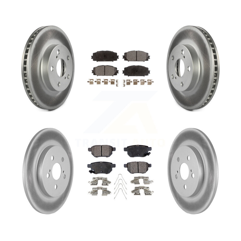 Front Rear Coated Disc Brake Rotors And Ceramic Pads Kit For Lexus CT200h KGT-101148