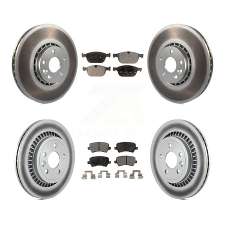 Front Rear Coated Disc Brake Rotors And Ceramic Pads Kit For 2010-2015 Volvo XC60 KGT-101154
