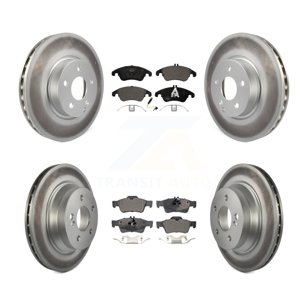 Front Rear Coated Disc Brake Rotors And Ceramic Pads Kit For Mercedes-Benz E350 E400 KGT-101165