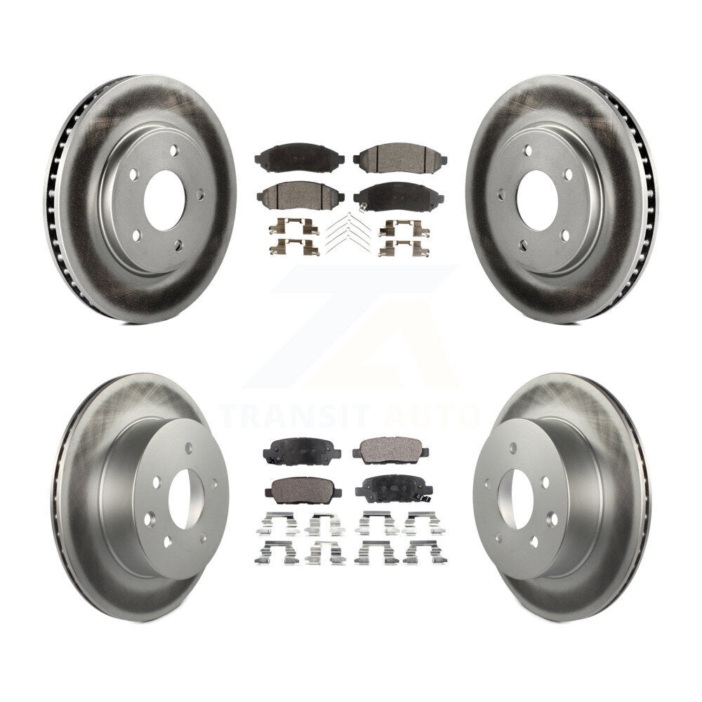Front Rear Coated Disc Brake Rotors And Ceramic Pads Kit For Nissan LEAF KGT-101173