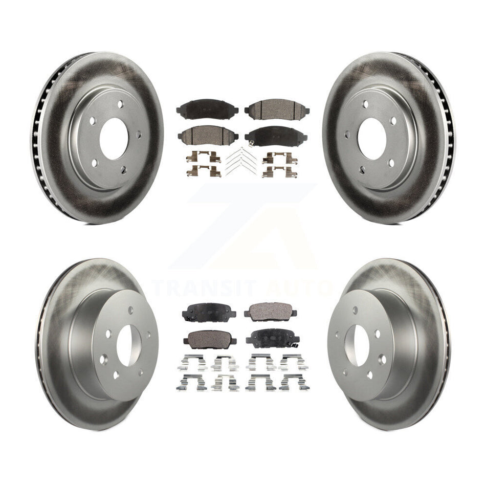 Front Rear Coated Disc Brake Rotors And Ceramic Pads Kit For Nissan LEAF KGT-101173