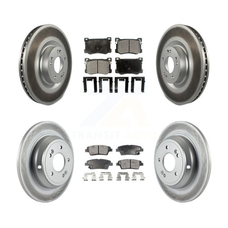 Front Rear Coated Disc Brake Rotors Ceramic Pad Kit For Hyundai Genesis G80 Kia K900 3.8L KGT-101175