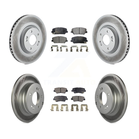 Front Rear Coated Disc Brake Rotors And Ceramic Pads Kit For Kia Optima 2.0L KGT-101185