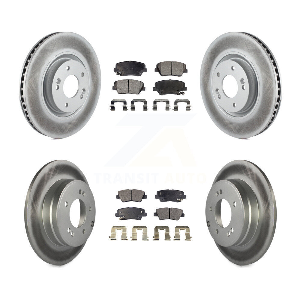 Front Rear Coated Disc Brake Rotors And Ceramic Pads Kit For Hyundai Azera KGT-101187
