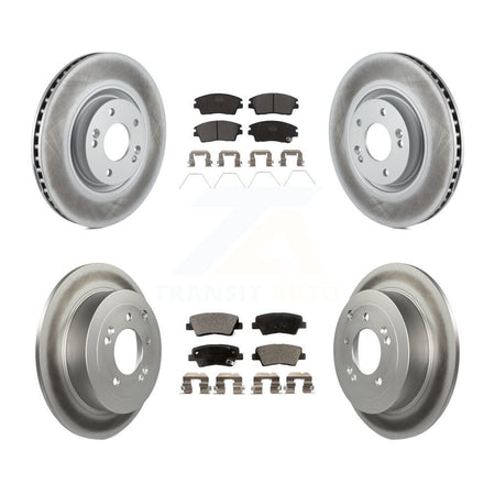 Front Rear Coated Brake Rotors Ceramic Pad Kit For Kia Sportage With Manual Parking KGT-101189
