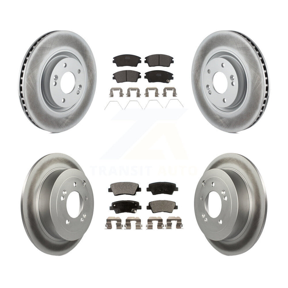 Front Rear Coated Brake Rotors Ceramic Pad Kit For Kia Sportage With Manual Parking KGT-101189