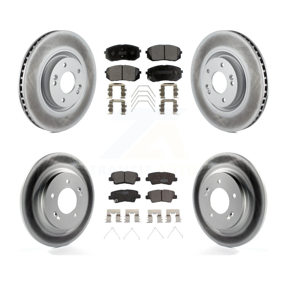 Front Rear Coated Brake Rotors Ceramic Pad Kit For Kia Optima With Electric Parking KGT-101191