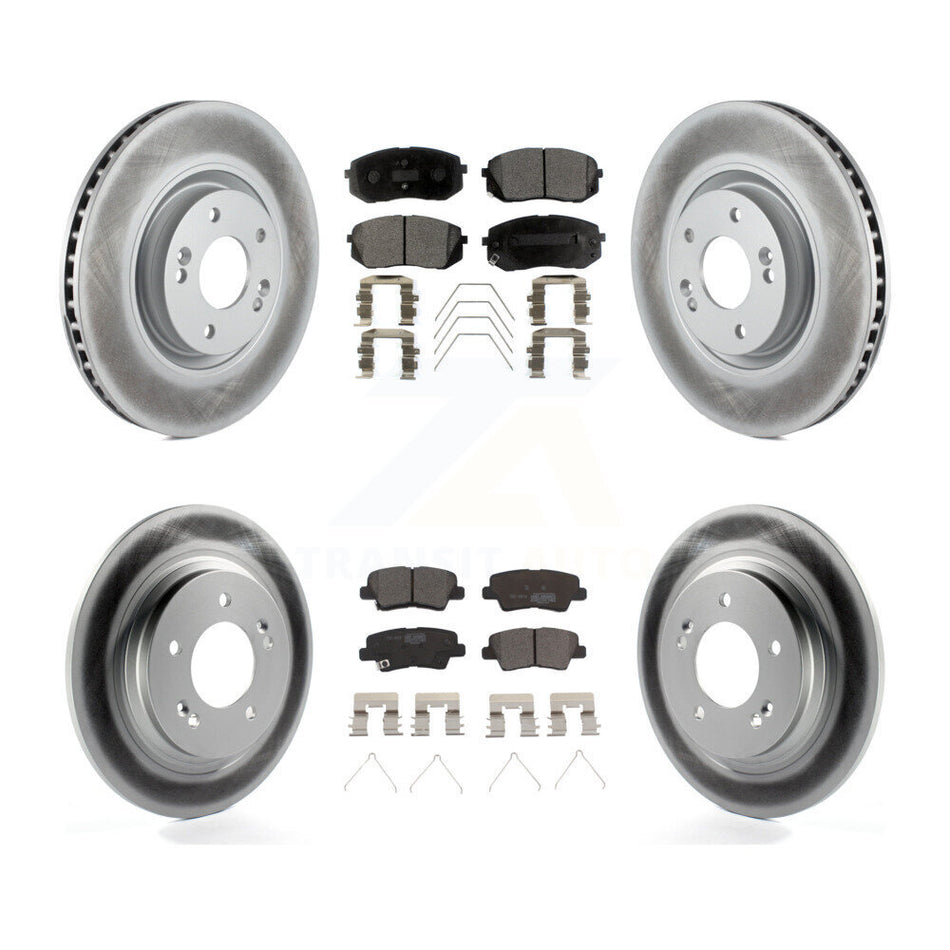 Front Rear Coated Brake Rotors Ceramic Pad Kit For Kia Optima With Electric Parking KGT-101191
