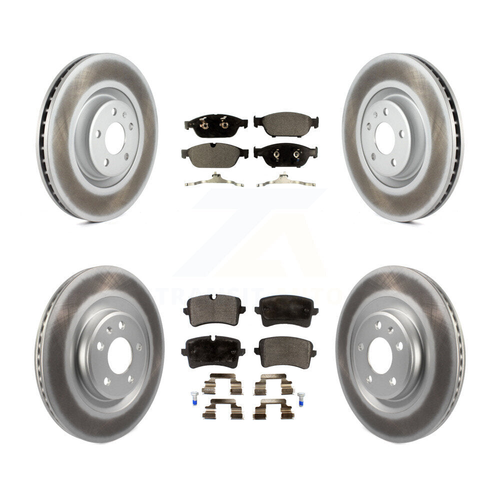 Front Rear Coated Disc Brake Rotors And Ceramic Pads Kit For Audi A6 Quattro A7 KGT-101197