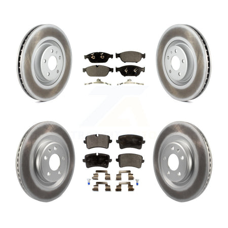 Front Rear Coated Disc Brake Rotors And Ceramic Pads Kit For Audi A6 Quattro A7 KGT-101197