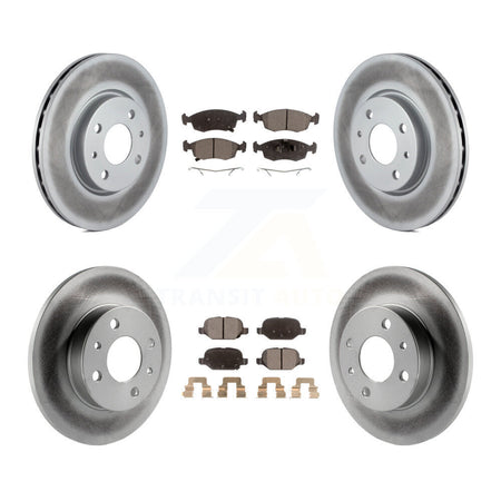 Front Rear Coated Disc Brake Rotors And Ceramic Pads Kit For Fiat 500 KGT-101201