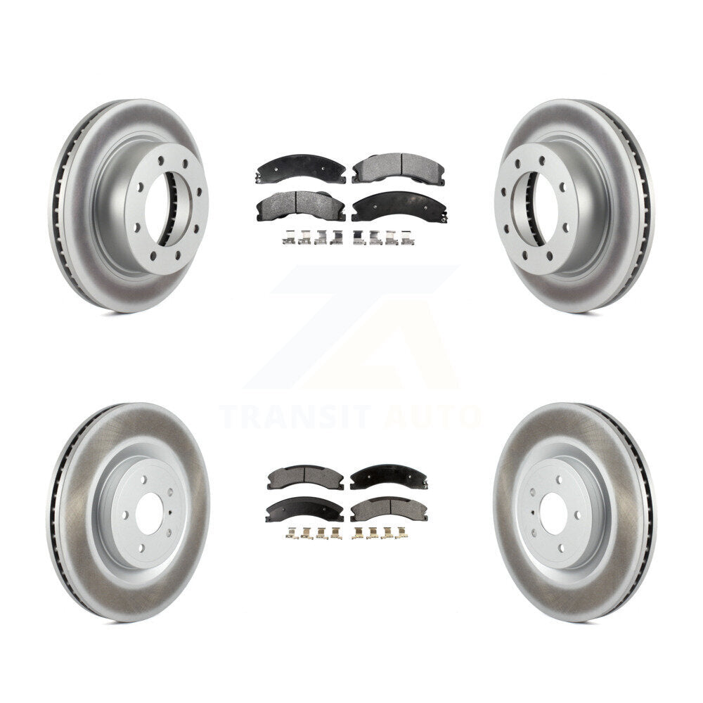 Front Rear Coated Brake Rotor & Ceramic Pad Kit For 2012-2021 Nissan NV2500 NV3500 NV1500 KGT-101204