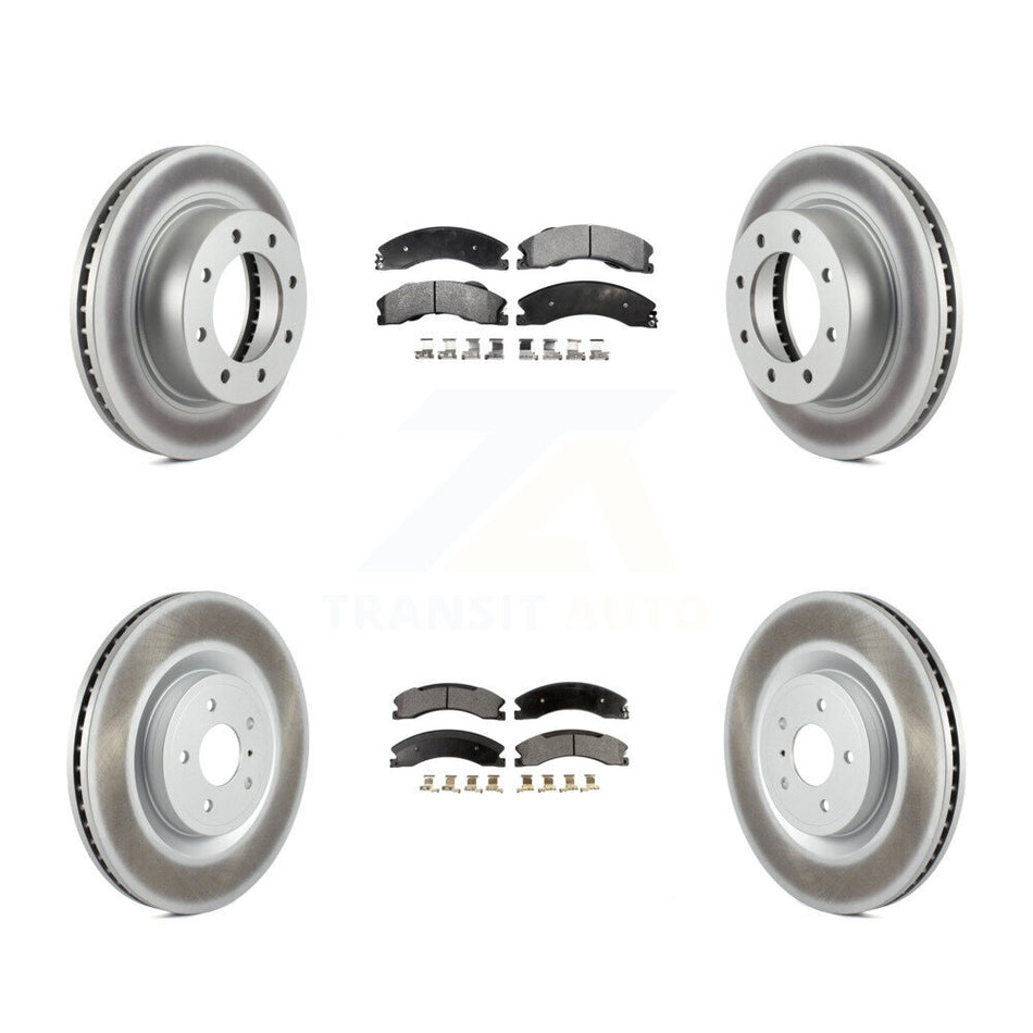 Front Rear Coated Brake Rotor & Ceramic Pad Kit For 2012-2021 Nissan NV2500 NV3500 NV1500 KGT-101204