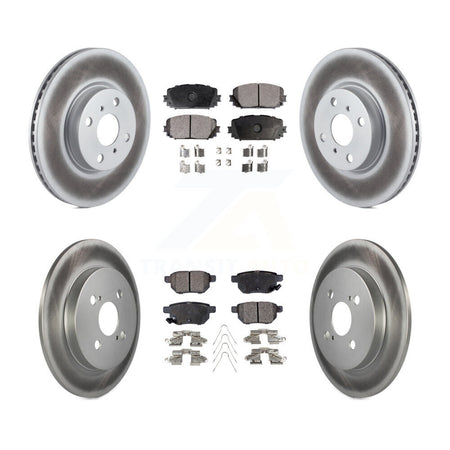 Front Rear Coated Disc Brake Rotors And Ceramic Pads Kit For Toyota Yaris KGT-101206