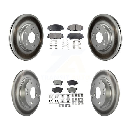 Front Rear Coated Disc Brake Rotors And Ceramic Pads Kit For 2013 Acura ILX 2.0L KGT-101208