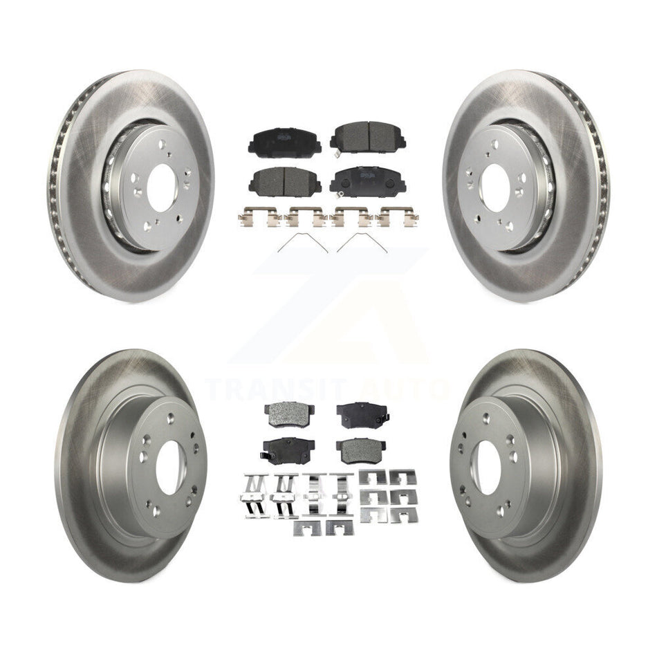 Front Rear Coated Disc Brake Rotors And Ceramic Pads Kit For 2016 Acura ILX KGT-101215
