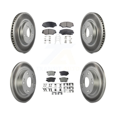 Front Rear Coated Disc Brake Rotors And Ceramic Pads Kit For Honda Civic KGT-101217