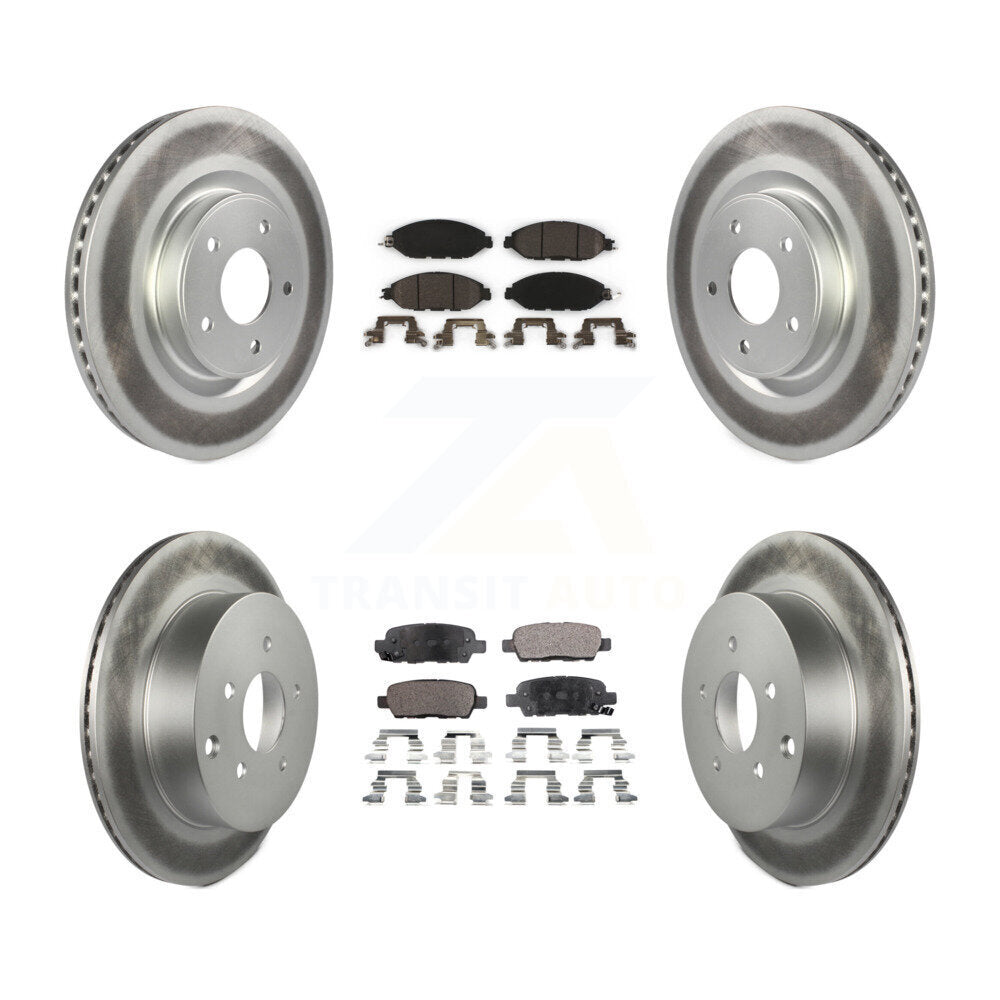 Front Rear Coated Brake Rotors Ceramic Pad Kit For Nissan Murano Pathfinder INFINITI QX60 KGT-101223