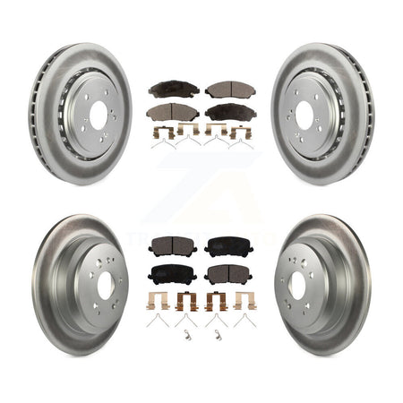 Front Rear Coated Disc Brake Rotors And Ceramic Pads Kit For 2014-2016 Acura MDX KGT-101227