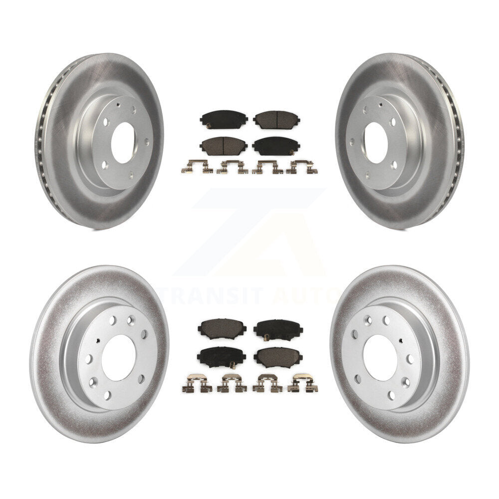 Front Rear Coated Disc Brake Rotors And Ceramic Pads Kit For Mazda 3 Sport KGT-101232