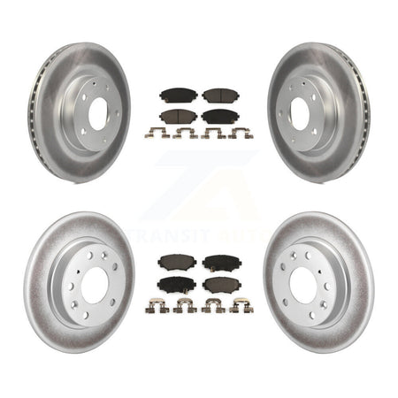Front Rear Coated Disc Brake Rotors And Ceramic Pads Kit For Mazda 3 Sport KGT-101232