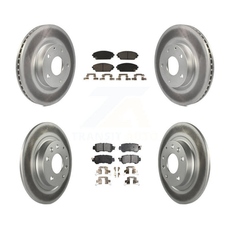 Front Rear Coated Disc Brake Rotors And Ceramic Pads Kit For 2016-2018 Mazda CX-3 AWD KGT-101233