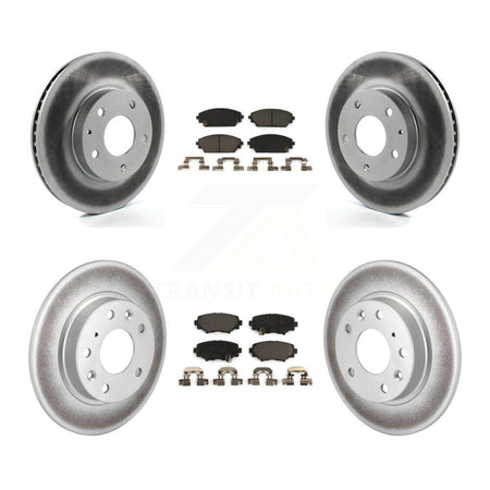 Front Rear Coated Disc Brake Rotors And Ceramic Pads Kit For Mazda 3 Sport KGT-101236