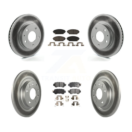 Front Rear Coated Disc Brake Rotors And Ceramic Pads Kit For 2016-2018 Mazda CX-3 FWD KGT-101237