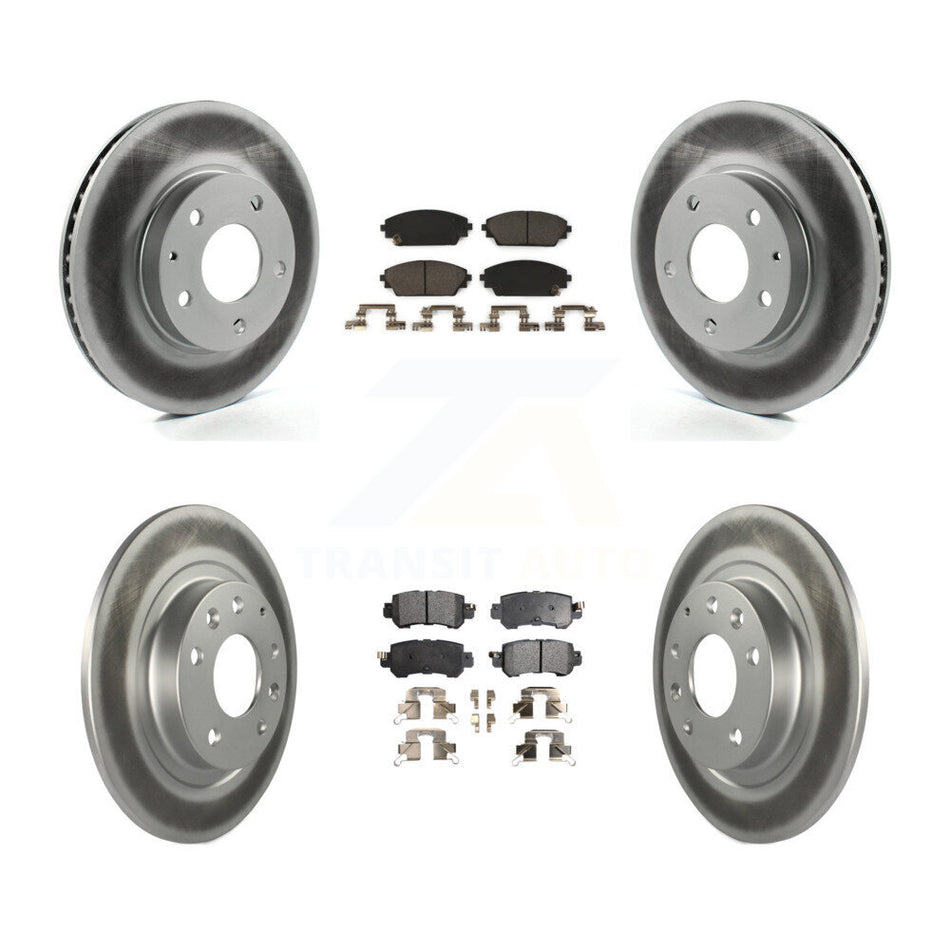 Front Rear Coated Disc Brake Rotors And Ceramic Pads Kit For 2016-2018 Mazda CX-3 FWD KGT-101237