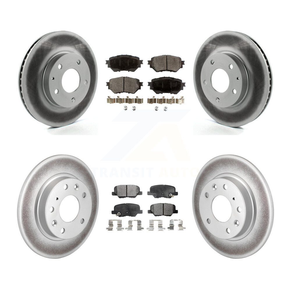 Front Rear Coated Disc Brake Rotors And Ceramic Pads Kit For Mazda 3 Sport KGT-101238