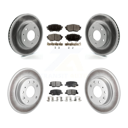 Front Rear Coated Disc Brake Rotors And Ceramic Pads Kit For Mazda 3 Sport KGT-101238