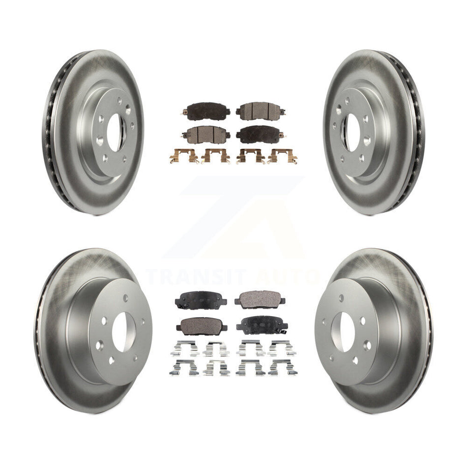 Front Rear Coated Disc Brake Rotors And Ceramic Pads Kit For Nissan LEAF KGT-101241