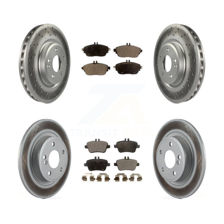 Front Rear Coated Disc Brake Rotors And Ceramic Pads Kit For Mercedes-Benz B250 CLA250 KGT-101244