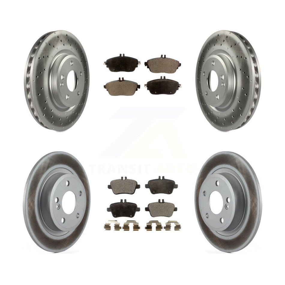 Front Rear Coated Disc Brake Rotors And Ceramic Pads Kit For Mercedes-Benz B250 CLA250 KGT-101244