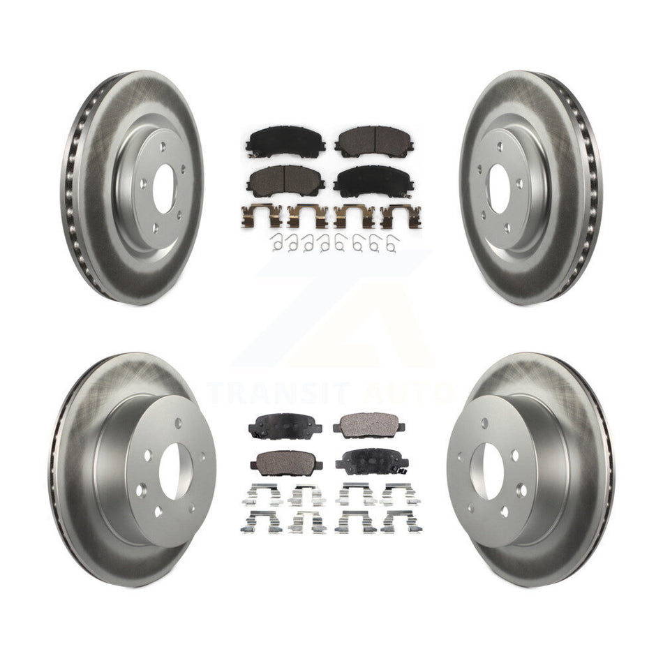 Front Rear Coated Disc Brake Rotors And Ceramic Pads Kit For Nissan Rogue KGT-101245