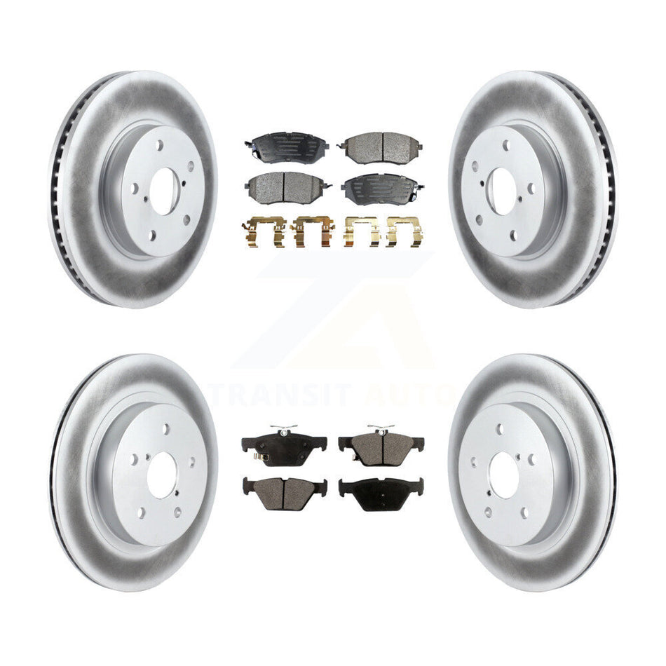 Front Rear Coated Disc Brake Rotors And Ceramic Pads Kit For 2015 Subaru Legacy 2.5L KGT-101249