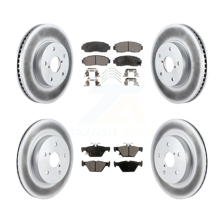Front Rear Coated Disc Brake Rotors And Ceramic Pads Kit For 2016-2019 Subaru Legacy 2.5L KGT-101250