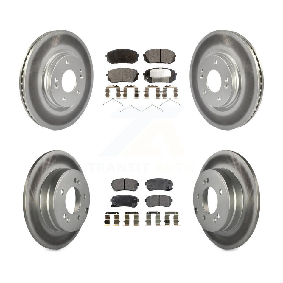 Front Rear Coat Brake Rotors Ceramic Pad Kit For Hyundai Sonata With Manual Parking KGT-101252