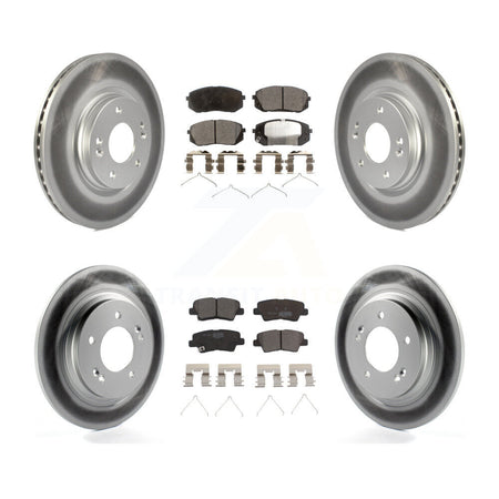 Front Rear Coated Brake Rotors Ceramic Pad Kit For Kia Optima With Electric Parking KGT-101253