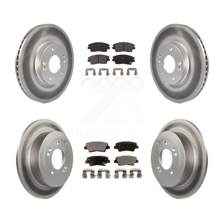 Front Rear Coated Disc Brake Rotors And Ceramic Pads Kit For Hyundai Tucson Kia Sportage KGT-101254
