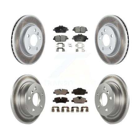 Front Rear Coated Disc Brake Rotors And Ceramic Pads Kit For Mini Cooper KGT-101256
